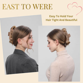LuSeren Large Hair Claw Clip in Dark Brown colour, back view
