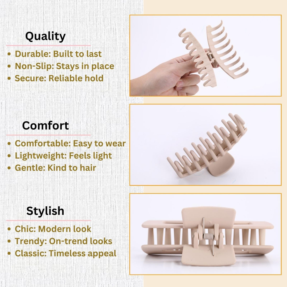 LuSeren Large Hair Claw Clips in a premium gift box