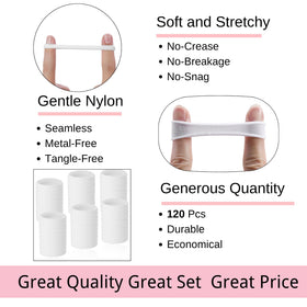 LuSeren large soft nylon hair elastics, side view