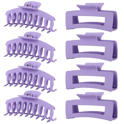 LuSeren Purple Hair Clips 8 pack in gift box