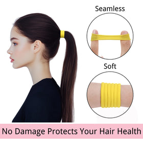LuSeren yellow hair ties displayed with accessories