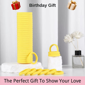 LuSeren yellow hair ties in a lifestyle setting