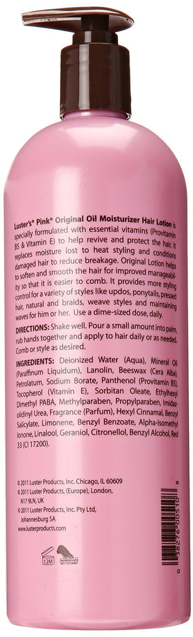 Luster's Pink Oil Moisturizer Hair Lotion 32 Ounce back view