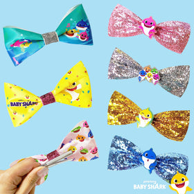 LUV HER Baby Shark Hair Bows with different character designs