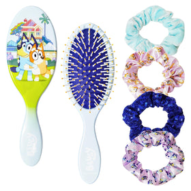 LUV HER Bluey Hair Accessory Set including 9-inch hair brush and four scrunchies