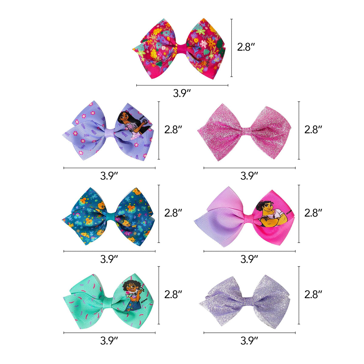 LUV HER Disney Encanto hair bow clip with smooth edges for comfort
