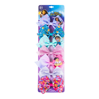 LUV HER Disney Encanto Hair Bow Clips Bundle display card with 7 colourful bows