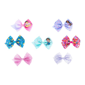 LUV HER Disney Encanto hair bow clips in use on a child's hairstyle