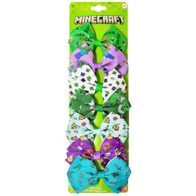 LUV HER Minecraft Kids Hair Bows 7-piece multicolour set front view