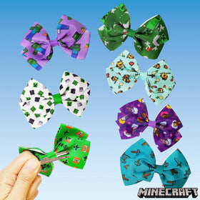 LUV HER Minecraft Kids Hair Bows assorted colours