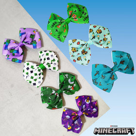 LUV HER Minecraft Kids Hair Bows close-up view