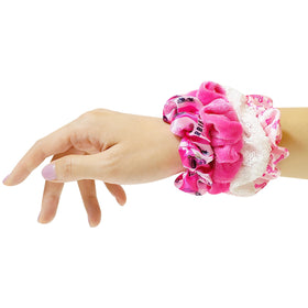 LUV HER scrunchies in various colours displayed together