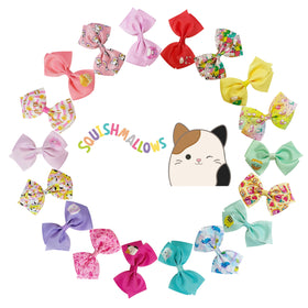 LUV HER Squishmallows 18pc hair bow clips front view