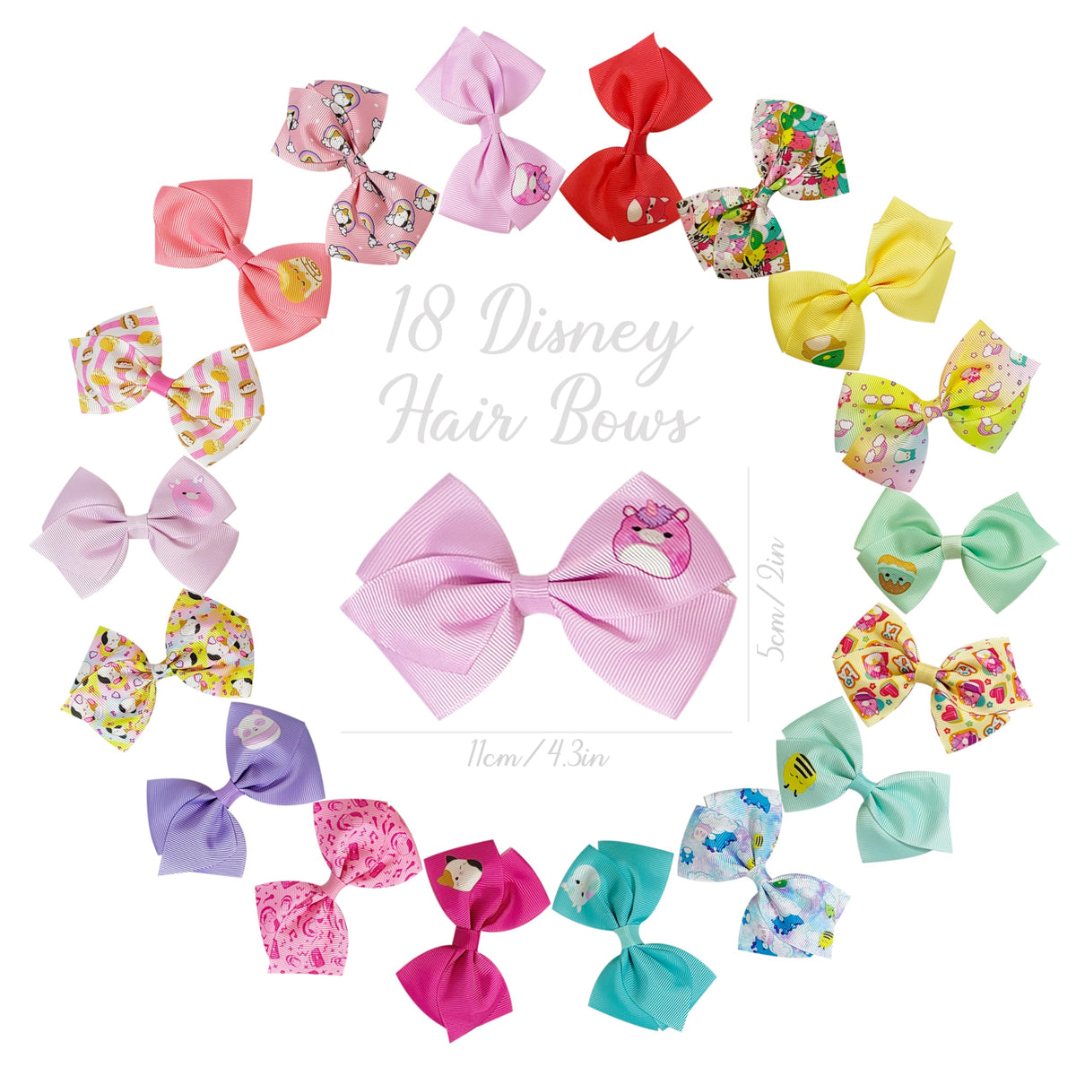 LUV HER Squishmallows hair bow clips assorted colours
