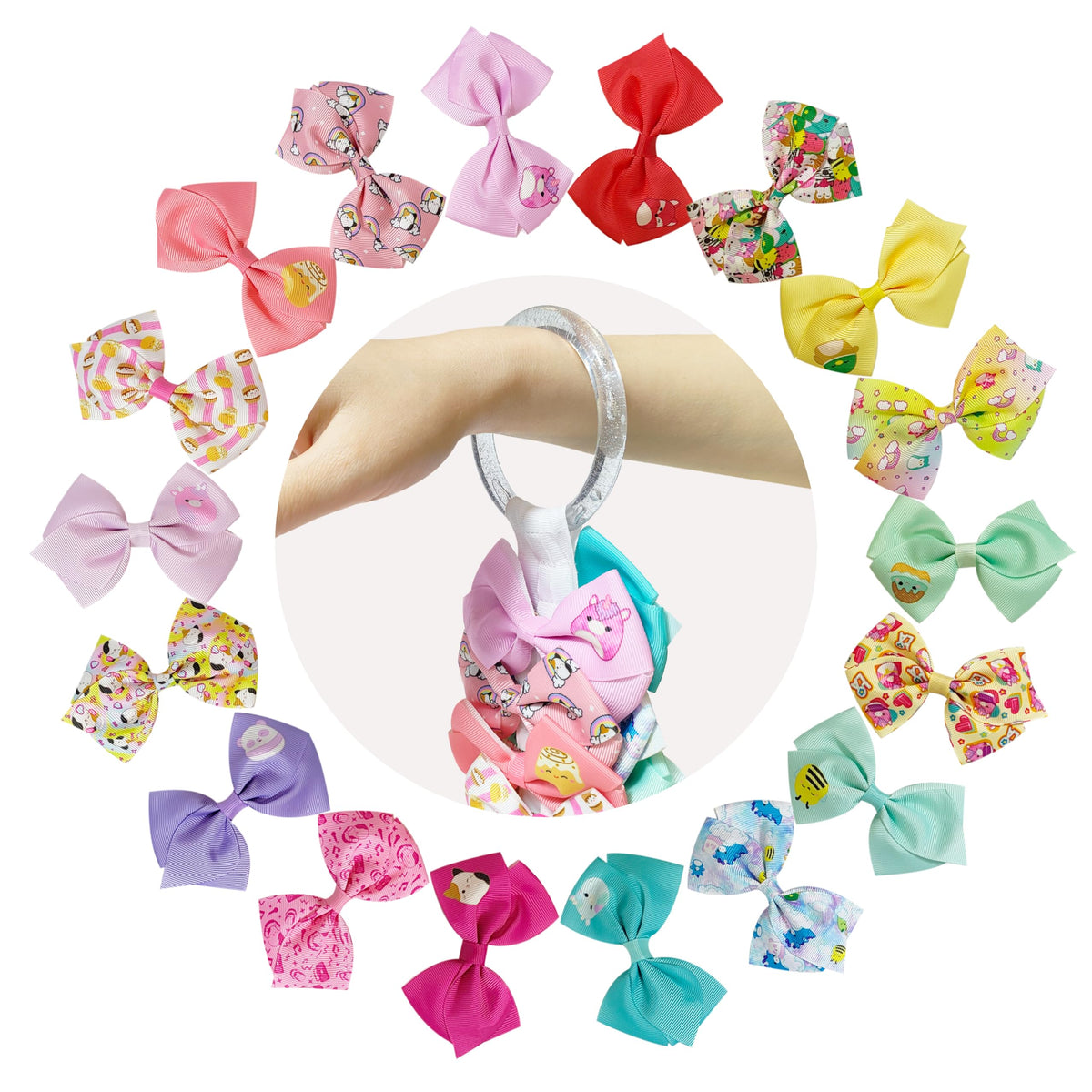 LUV HER Squishmallows hair bow clips on display