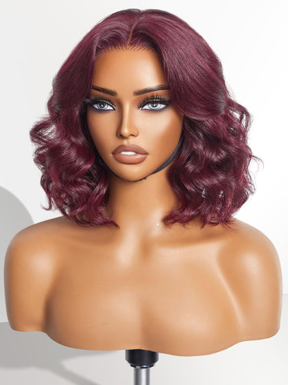 LUVME HAIR 10-inch Burgundy 99J Bob Wig front view