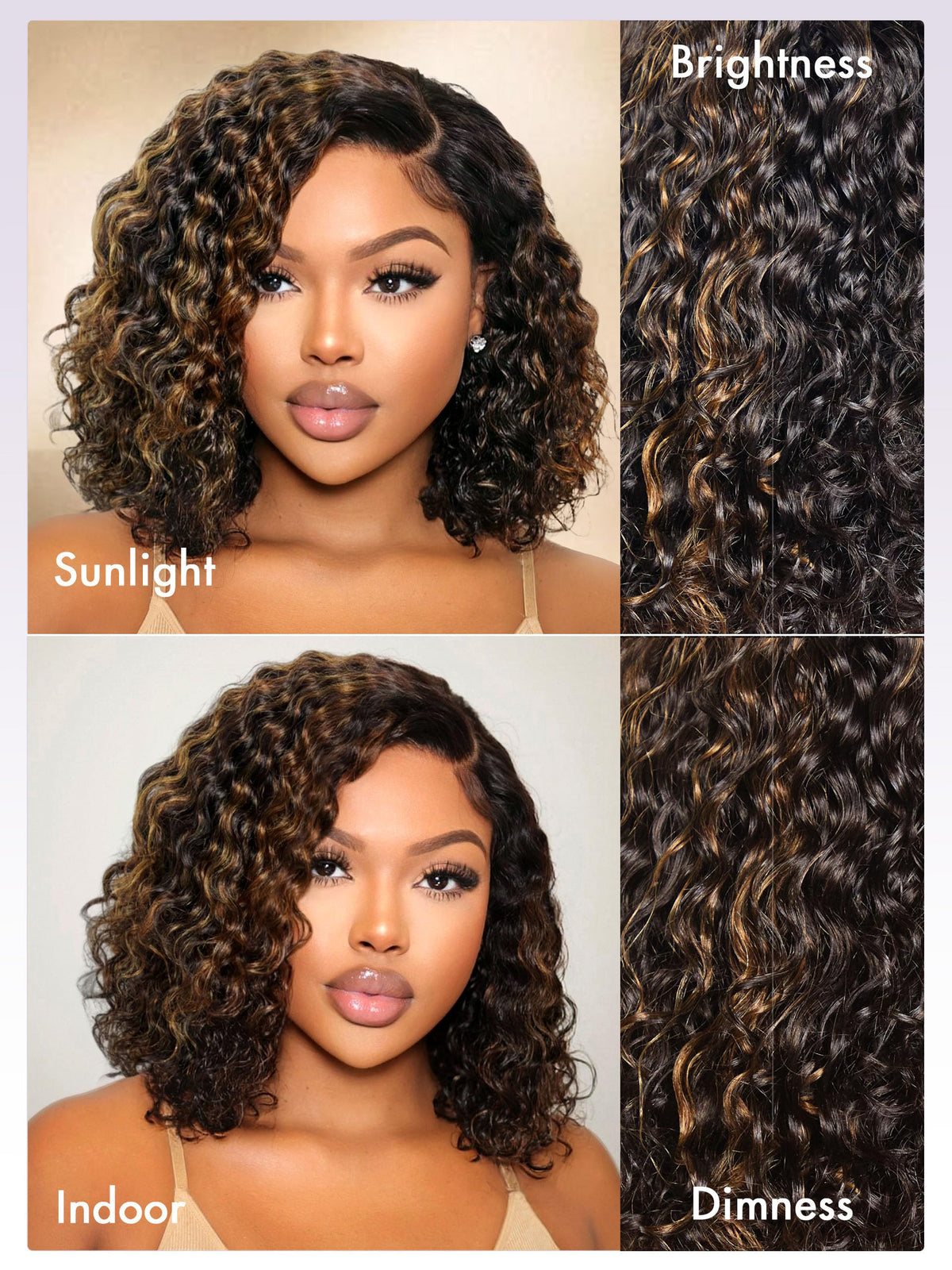 LUVME HAIR 10-inch curly glueless wig styled on a mannequin
