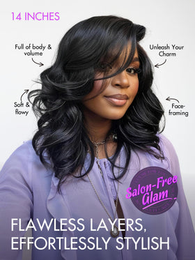 LUVME HAIR 14 Inch Wavy Bob Wig back view