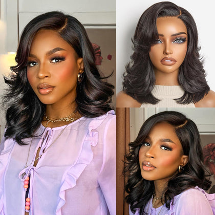 LUVME HAIR 14 Inch Wavy Bob Wig front view