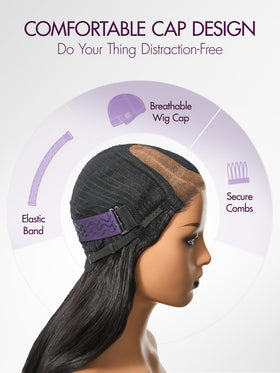LUVME HAIR 14 Inch Wavy Bob Wig in natural light