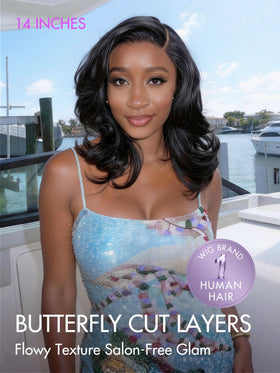 LUVME HAIR 14 Inch Wavy Bob Wig side view