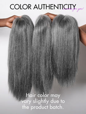LUVME HAIR 16 Inch Grey Salt & Pepper Wig with care guide