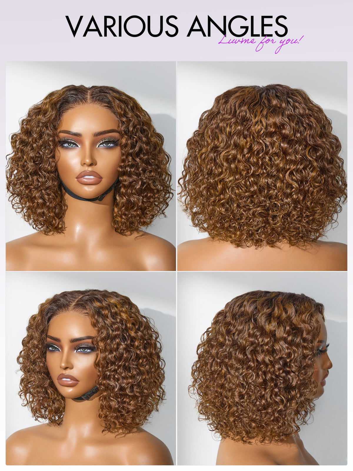LUVME HAIR 5X5 Deep Curly 10 Inch Wig detail of lace closure