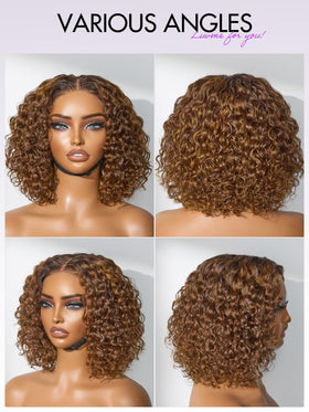 LUVME HAIR 5X5 Deep Curly 10 Inch Wig detail of lace closure