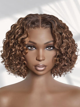 LUVME HAIR 5X5 Deep Curly 10 Inch Wig front view