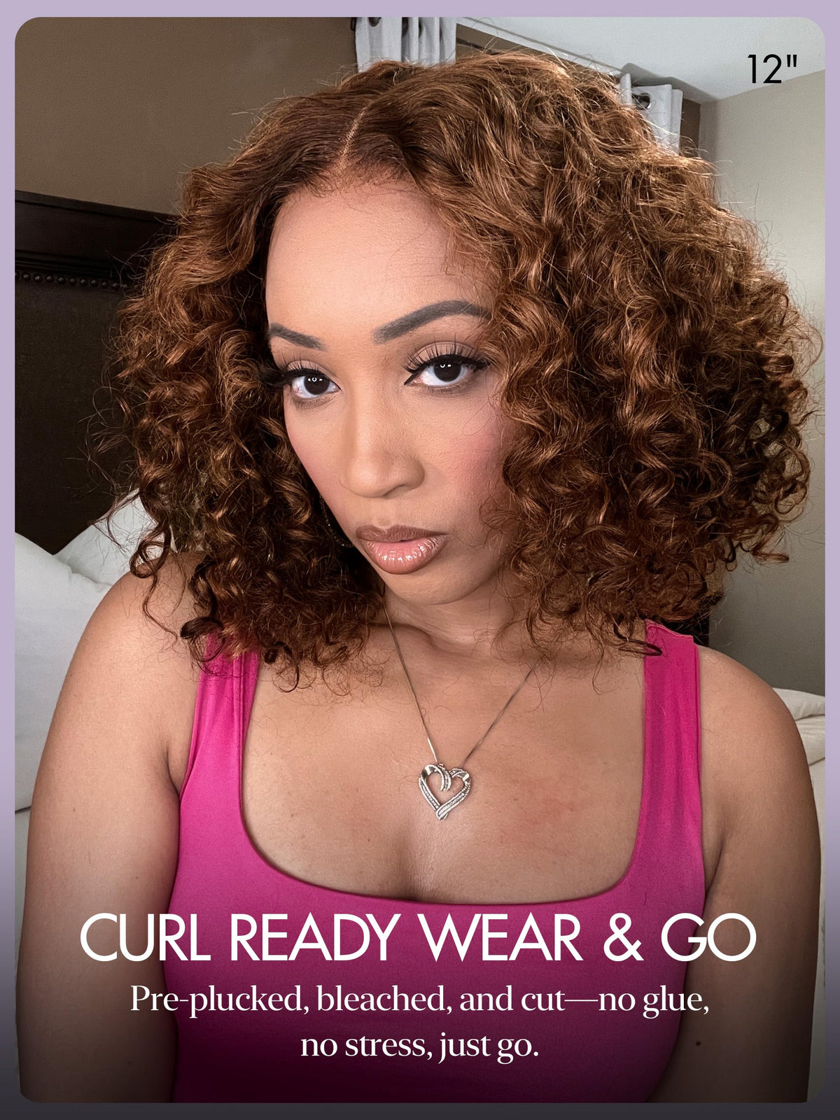 LUVME HAIR 5X5 Deep Curly 10 Inch Wig side view
