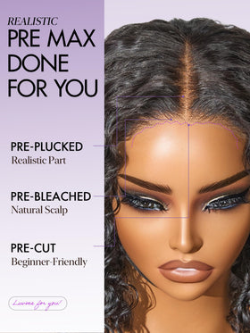 LUVME HAIR 5X5 Deep Curly Wig close-up of HD lace front