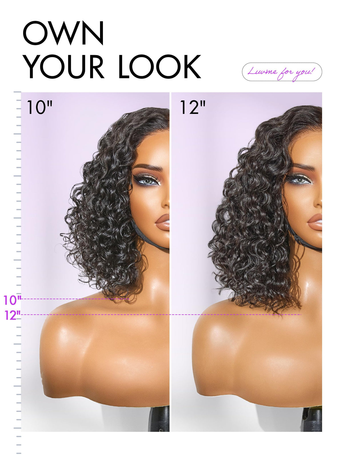 LUVME HAIR 5X5 Deep Curly Wig on a mannequin
