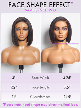 LUVME HAIR 8'' Blunt Cut Bob Wig packaging