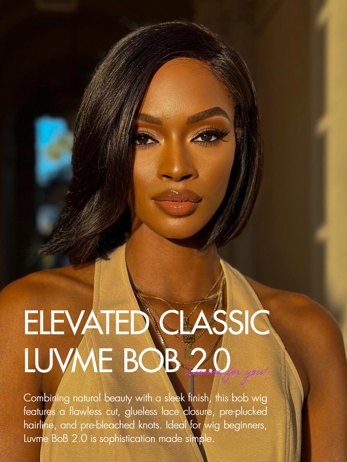LUVME HAIR 8'' Blunt Cut Bob Wig side view