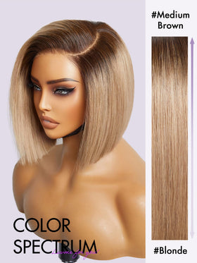 LUVME HAIR 8 Inch Ash Blonde Bob Wig styled on mannequin