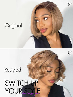 LUVME HAIR 8 Inch Ash Blonde Bob Wig with packaging