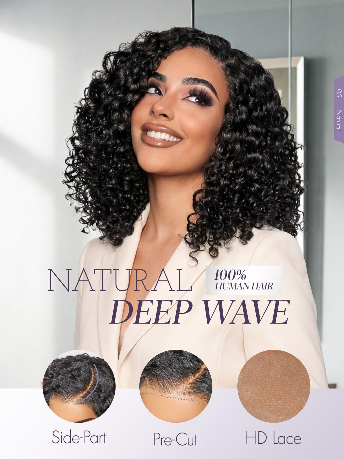 LUVME HAIR Curly Deep Wave Wig on model