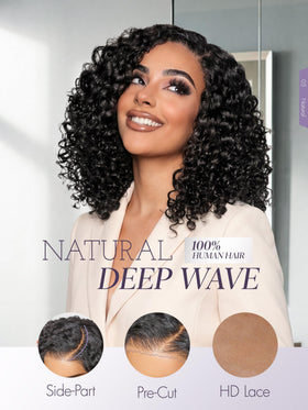 LUVME HAIR Curly Deep Wave Wig on model