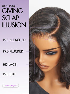 LUVME HAIR Loose Body Wave Wig back view displaying full length