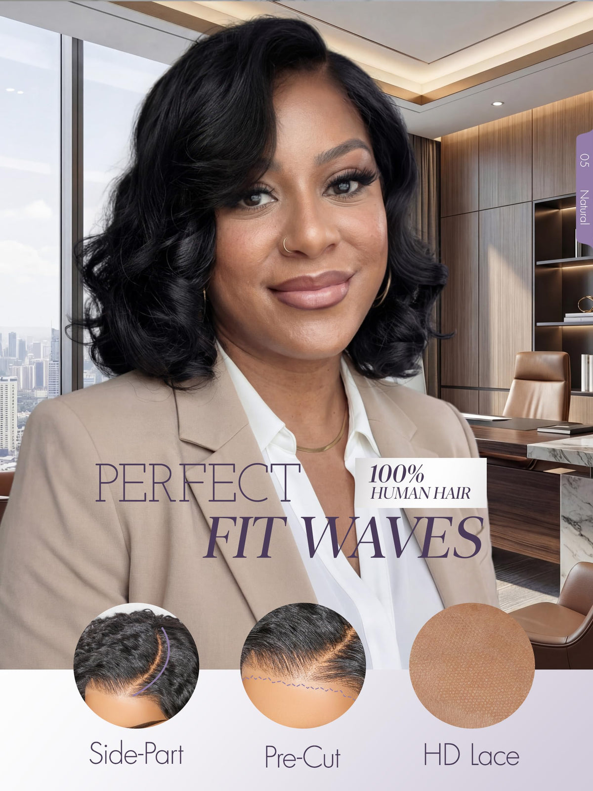 LUVME HAIR Loose Body Wave Wig back view displaying natural movement