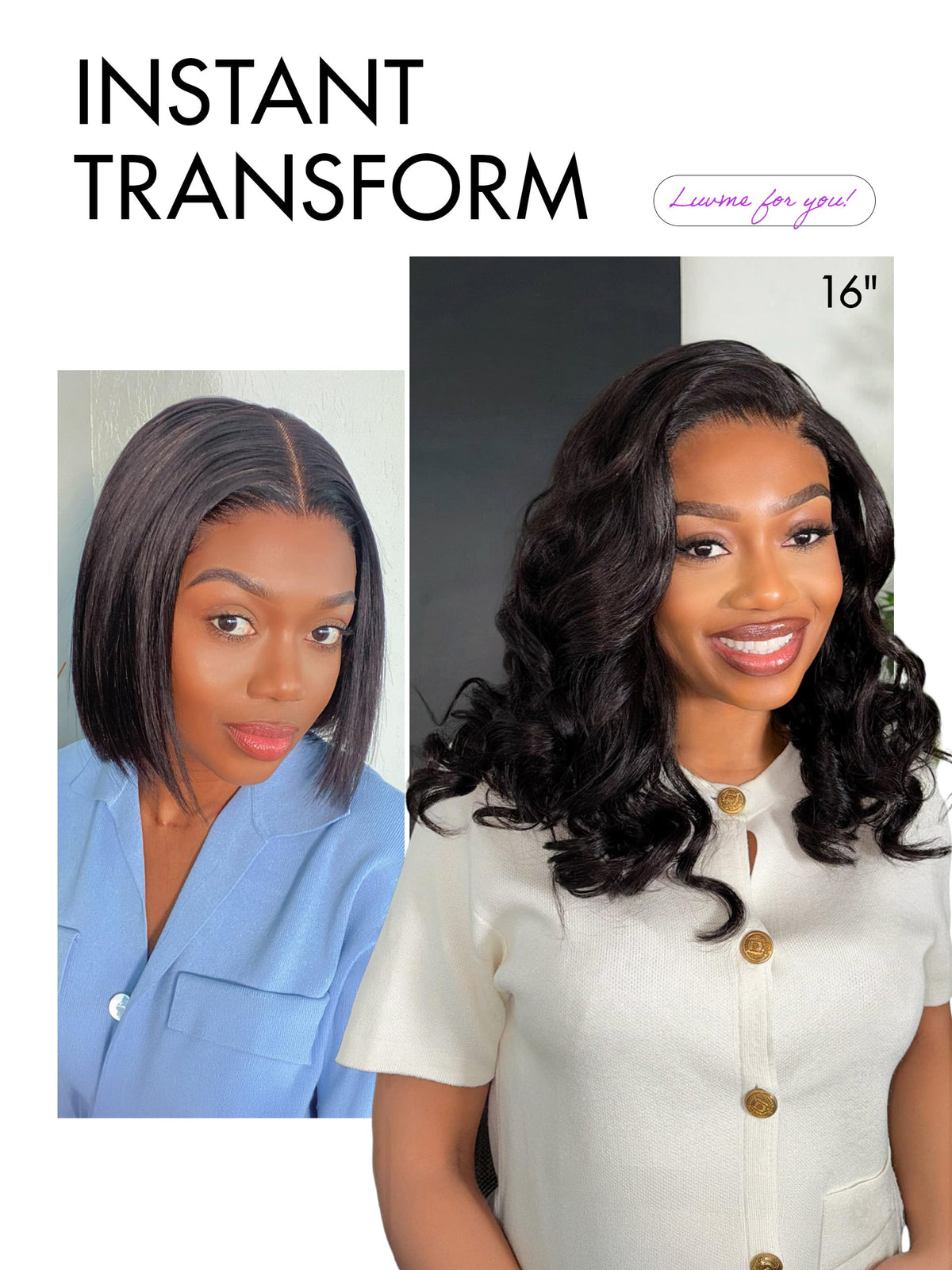 LUVME HAIR Loose Body Wave Wig model wearing outdoors