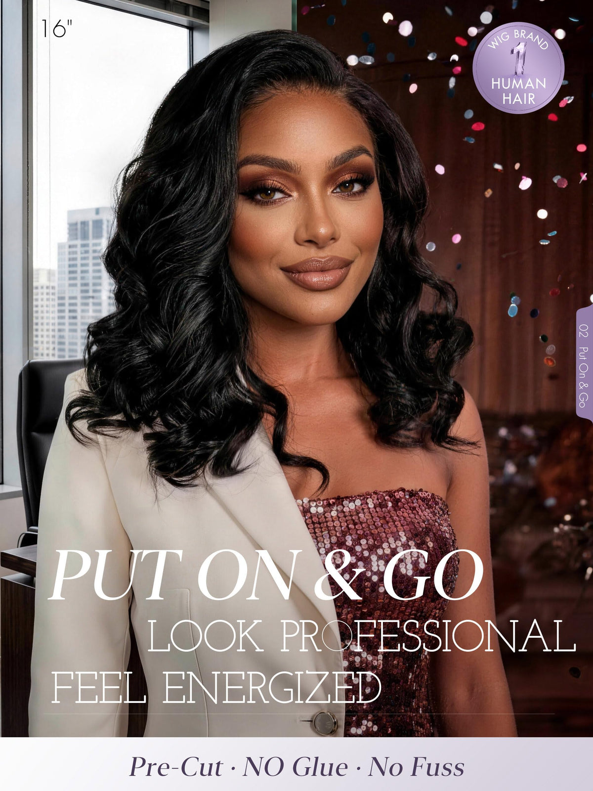 LUVME HAIR Loose Body Wave Wig side view showing natural hairline