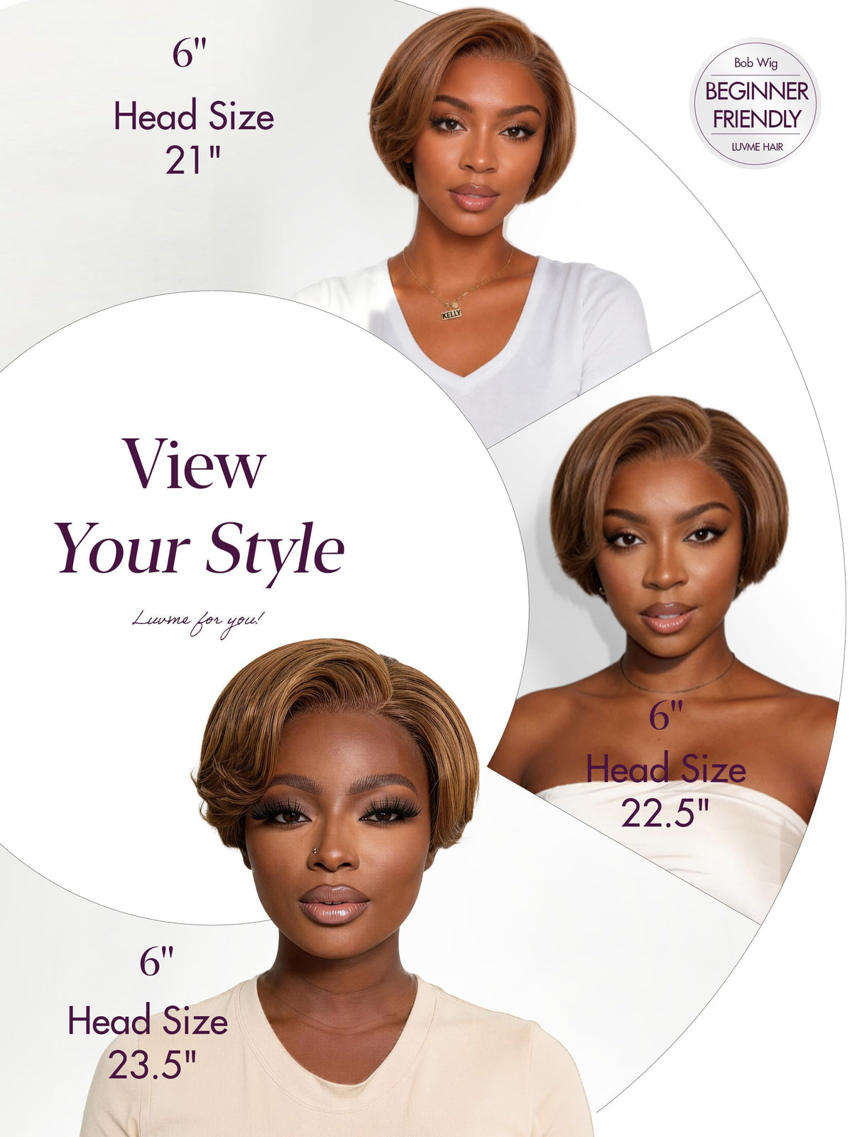 LUVME HAIR Short Pixie Cut Wig in natural light