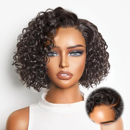 LUVME HAIR Water Wave Pixie Cut Short Curly Wig front view