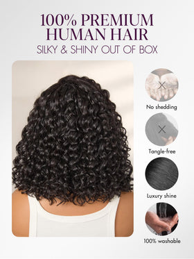 LUVME HAIR Water Wave Pixie Cut Wig in natural light
