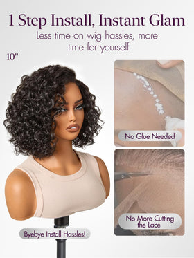 LUVME HAIR Water Wave Pixie Cut Wig on mannequin