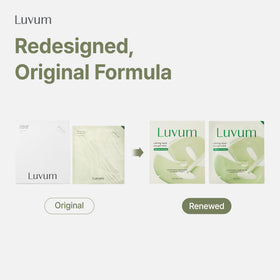 LUVUM Calming Repair Cica Gel Mask on a model's face