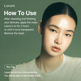 LUVUM Calming Repair Cica Gel Mask product features highlighted