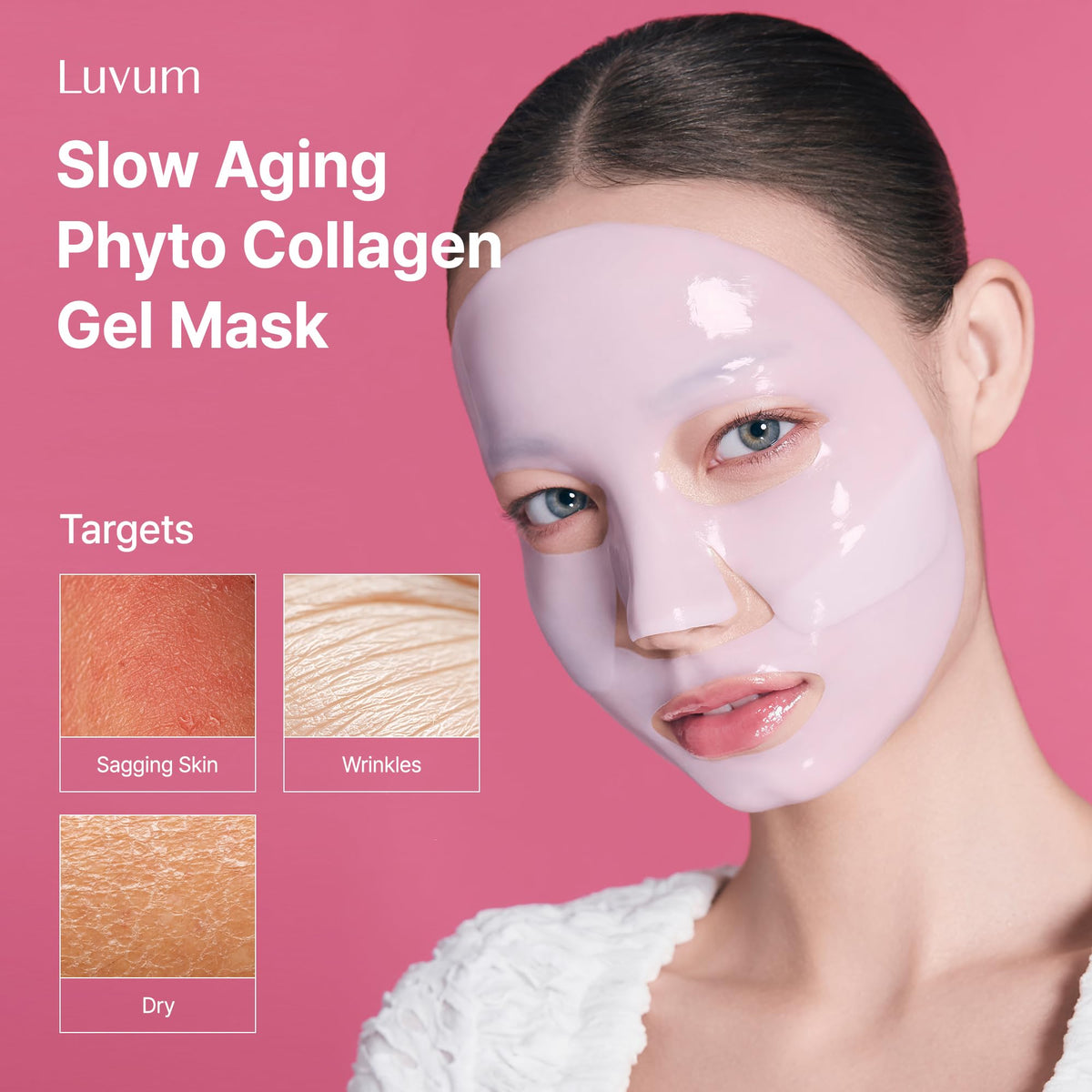 LUVUM Collagen Gel Mask application on model