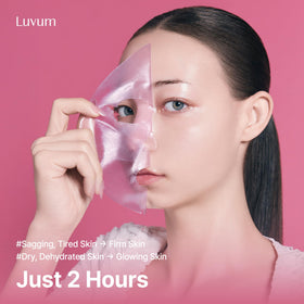 LUVUM Collagen Gel Mask in use overnight